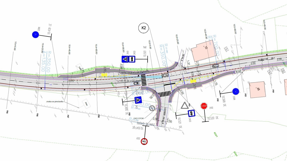 IB-KOM - Rekonstrukcija križišča pri drugi kolonci z ureditvijo para avtobusnih postajališč
